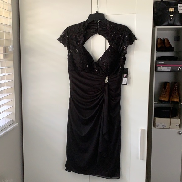 Betsy & Adam | Dresses | Nwt B A By Betsey And Adam Cocktail Dress Black With Silver Sparkles Prom 68b47a41a6935822efd0ccb9